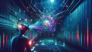 Virtual reality headset with music notes and web radio.