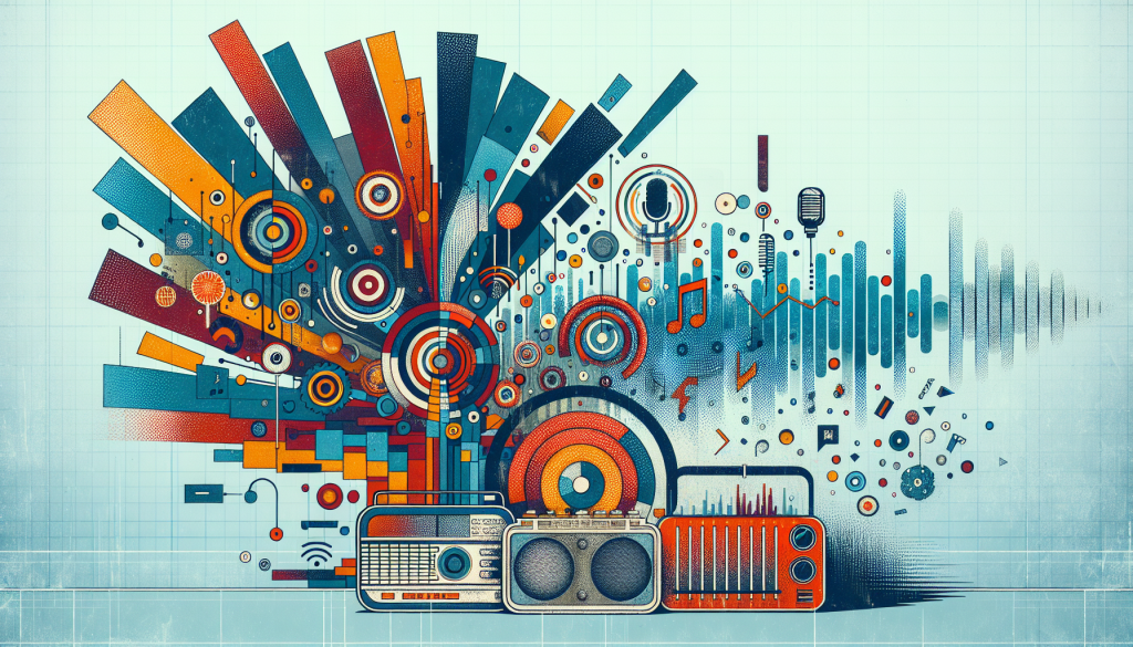 Graphs comparing radio and podcast statistics.