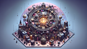 Clock with festive icons for hourly Advent countdown.