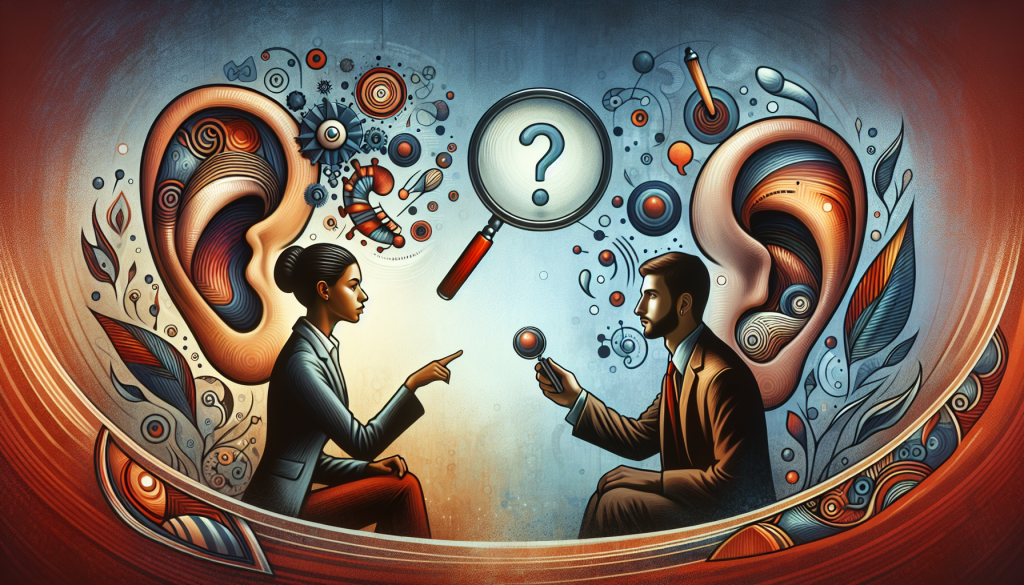 Person conducting an interview with question techniques.